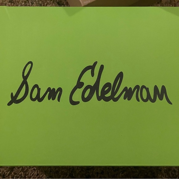 Sam Edelman Laine Gold Platform Wedge Sandal – Leather Logo Straps size 7 - Picture 4 of 8